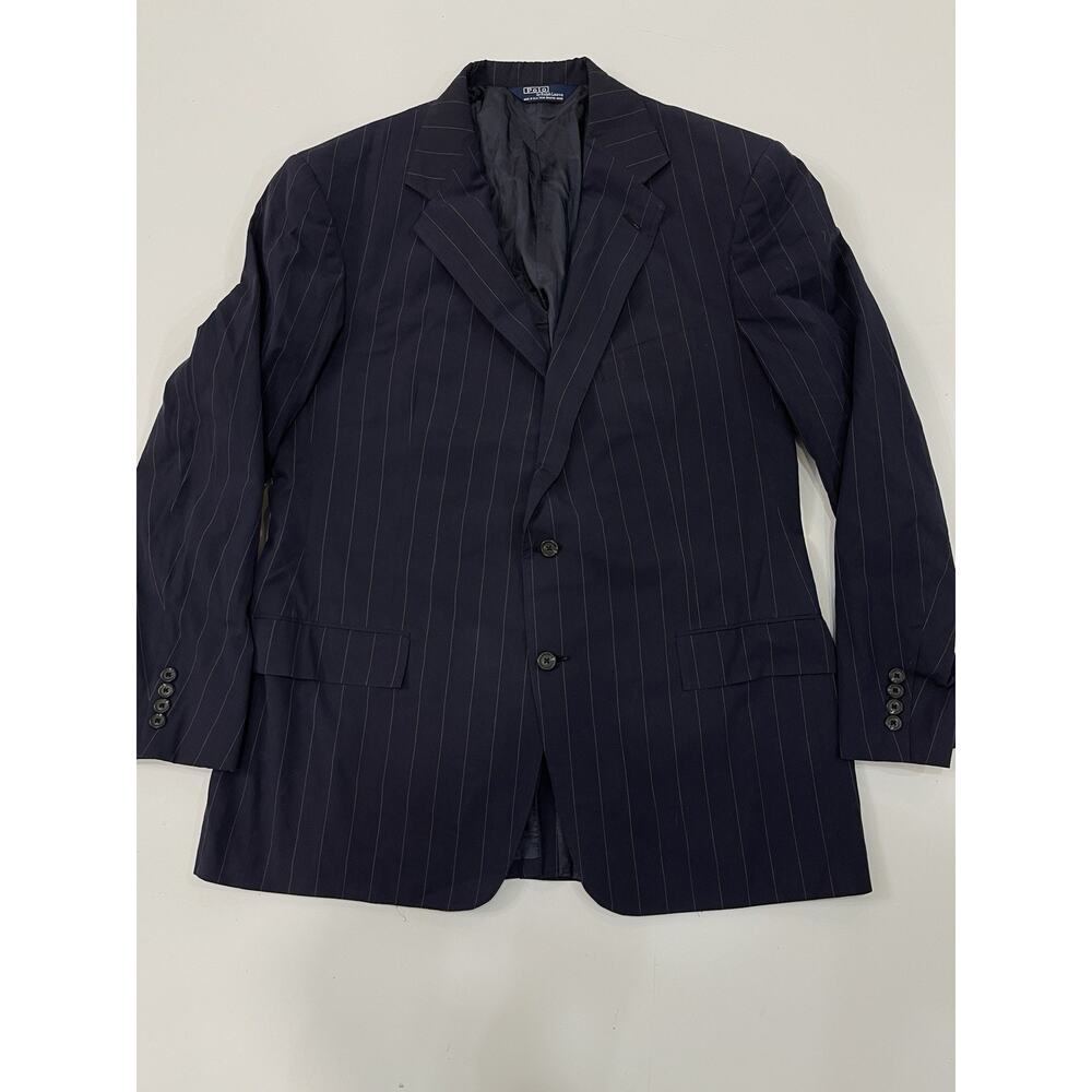 VTG Polo Ralph Lauren Club Blazer Jacket Cotton Navy 44/38
